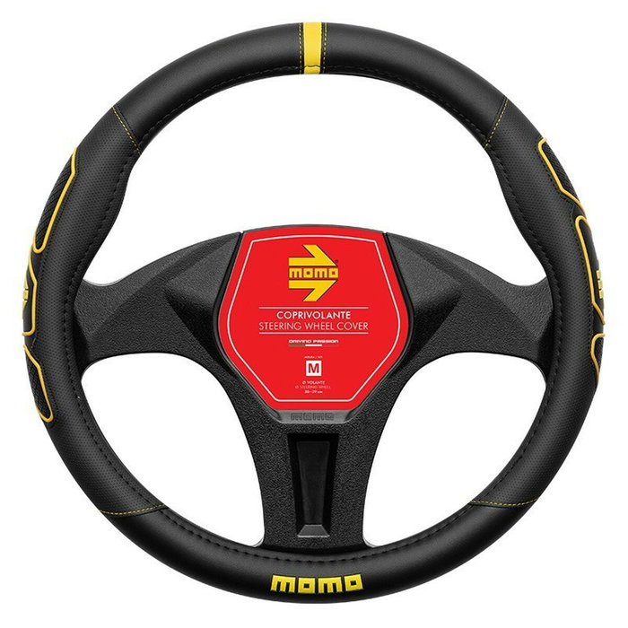 Momo Housse de volant PROFILE Noir-Jaune M 38-39cm Momo Housse de volant PROFILE Noir-Jaune M 38-39cm