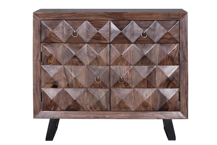 GINER Y COLOMER Commode en bois de palissandre couleur cerise - 2 portes, 2 tiroirs - Dimensions : 87 cm (H) x 100 cm (L) x 40 cm (P)