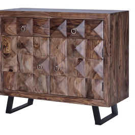 GINER Y COLOMER Commode en bois de palissandre couleur cerise - 2 portes, 2 tiroirs - Dimensions : 87 cm (H) x 100 cm (L) x 40 cm (P)