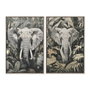 Home ESPRIT Toile polystyrène Éléphant Colonial Doré 63 x 4,5 x 93 cm