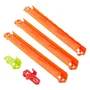 Hot Wheels Ensemble de Pistes Droites Track Creator JDW41 - Rails droits et flexible pour agrandir vos circuits voitures