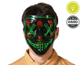 Masque d'Halloween Assassin à Lumière Verte pour Homme Adulte - Déguisement Épouvantable pour Fête Nocturne ou Événement
