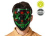 Masque d'Halloween Assassin à Lumière Verte pour Homme Adulte - Déguisement Épouvantable pour Fête Nocturne ou Événement