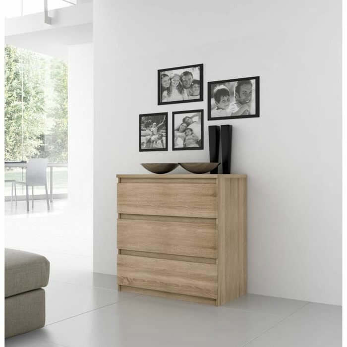 Commode CHELSEA 3 Tiroirs - Couleur Chêne