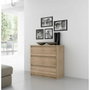 Commode CHELSEA 3 Tiroirs - Couleur Chêne