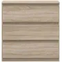 Chelsea Commode 3 tiroirs chêne - 77,2 x 42 x 79,9 cm (L x P x H) - Meuble de rangement en panneaux de particules