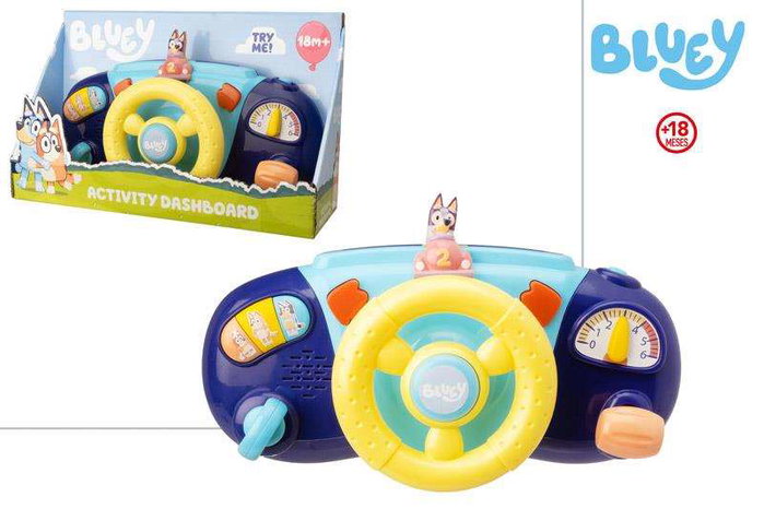 Color Baby Volant d'Activités Bluey avec sonores et lumières - Sons en anglais, jeu d'imitation voiture Color Baby Volant d'Activités Bluey avec sonores et lumières - Sons en anglais, jeu d'imitation voiture