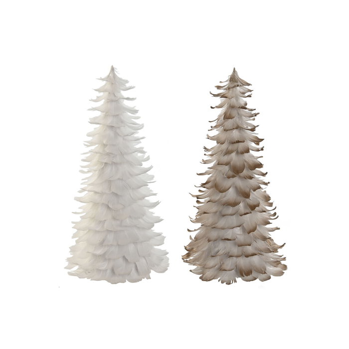 Sapin de Noël Home ESPRIT Blanc Doré Carton Plume 22 x 22 x 46 cm (2 Unités) Sapin de Noël Home ESPRIT Blanc Doré Carton Plume 22 x 22 x 46 cm (2 Unités)