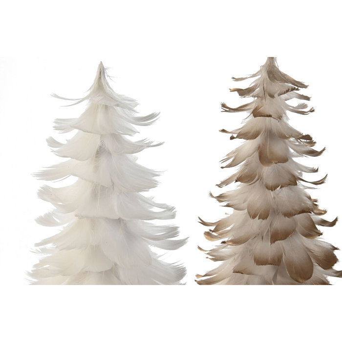 Sapin de Noël Home ESPRIT Blanc Doré Carton Plume 22 x 22 x 46 cm (2 Unités) Sapin de Noël Home ESPRIT Blanc Doré Carton Plume 22 x 22 x 46 cm (2 Unités)