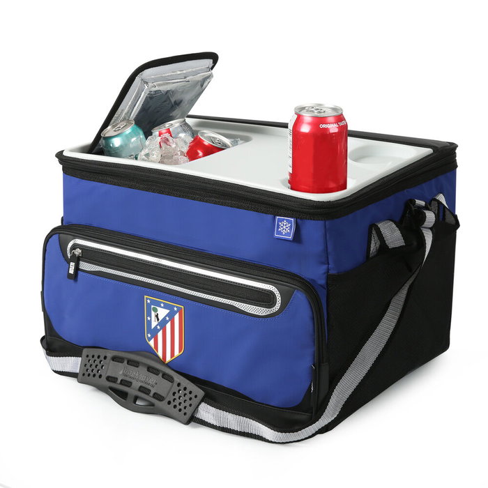 Atletico de Madrid - Sac isotherme pliable porteur d'aliments, 44.5x33x30.5 cm, toile Ripstop avec revêtement TPE et couvercle rigide