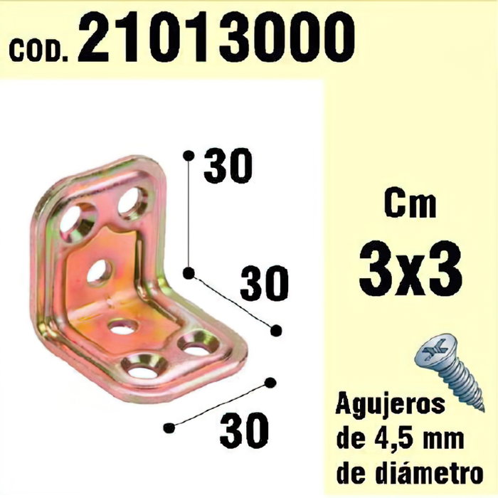 WOLFPACK LINEA PROFESIONAL Support pour bois angulaire 30 x 30 x 30 mm WOLFPACK LINEA PROFESIONAL Support pour bois angulaire 30 x 30 x 30 mm
