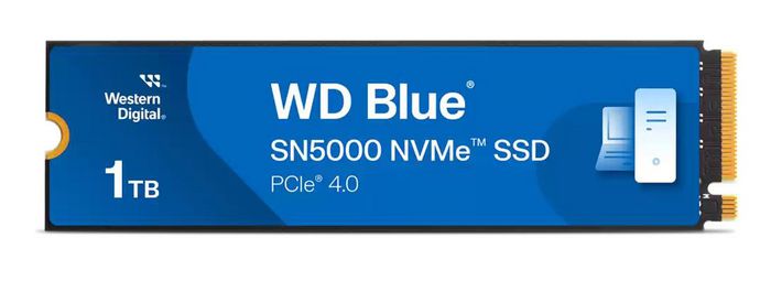 Western Digital WD Blue SN5000 SSD NVMe M.2 PCIe 4.0 - 1 To - Pour créateurs et IA - Jusqu'à 5500 MB/s - Garantie 5 ans Western Digital WD Blue SN5000 SSD NVMe M.2 PCIe 4.0 - 1 To - Pour créateurs et IA - Jusqu'à 5500 MB/s - Garantie 5 ans