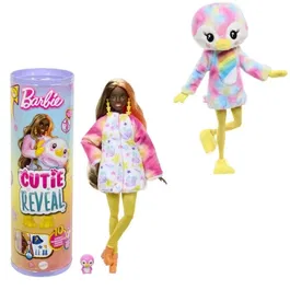 Barbie Poupée Cutie Reveal Manchot Reve Coloré avec 10 Surprises, 4 Accessoires et Mini-Animal - HRK40