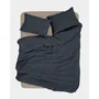 Parure de lit King Size Noir / Gris avec housse de couette et 2 taies d'oreiller