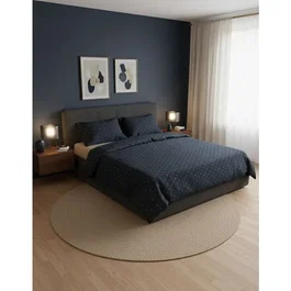 Parure de lit King Size Noir / Gris avec housse de couette et 2 taies d'oreiller