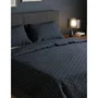 Parure de lit King Size Noir / Gris avec housse de couette et 2 taies d'oreiller