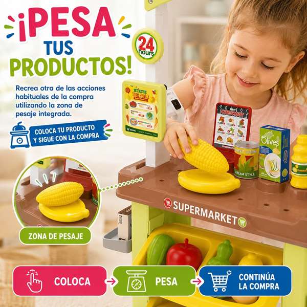 Jugatoys - jugahome Mini Supermarché avec panier, balance et accessoires