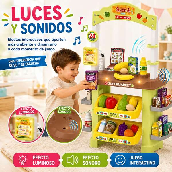 Jugatoys - jugahome Mini Supermarché avec panier, balance et accessoires