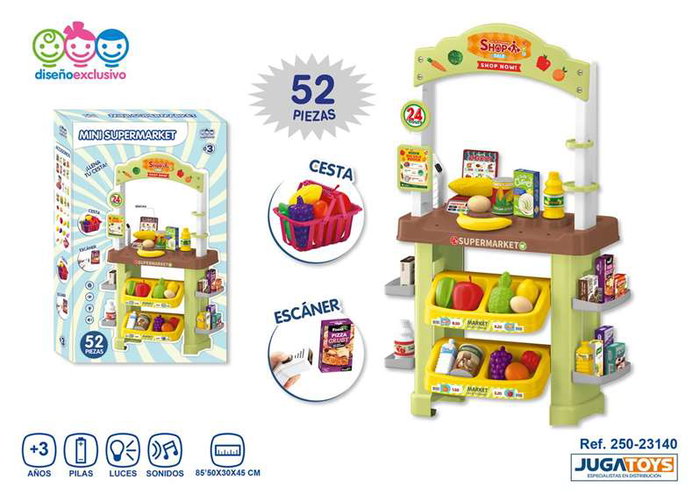 Jugatoys - jugahome Mini Supermarché avec panier, balance et accessoires