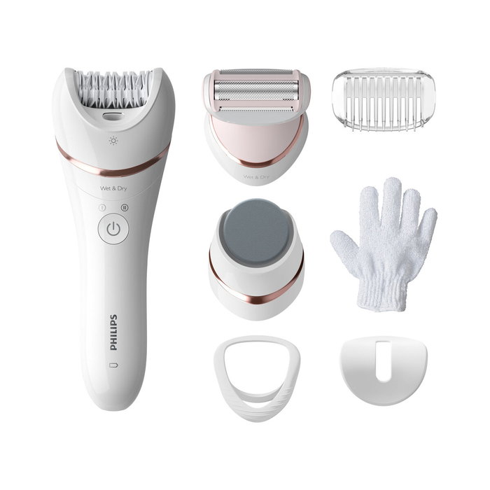 Philips Satinelle Advanced BRE730/10 - Épilateur électrique Rose et Blanc