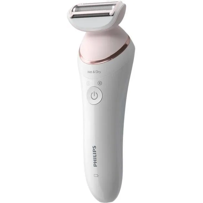 Philips Epilateur électrique Satinelle Advanced BRE730/10 - Alimentation secteur, 2 vitesses, élimination des poils dès 0.5mm, tête lavable et brossette incluses