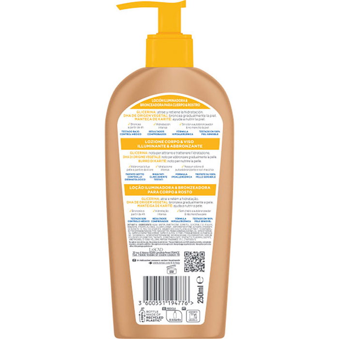 Mixa Lait Autobronzant Progressif Bright & Bronze Hydratation Peaux Sensibles 250 ml