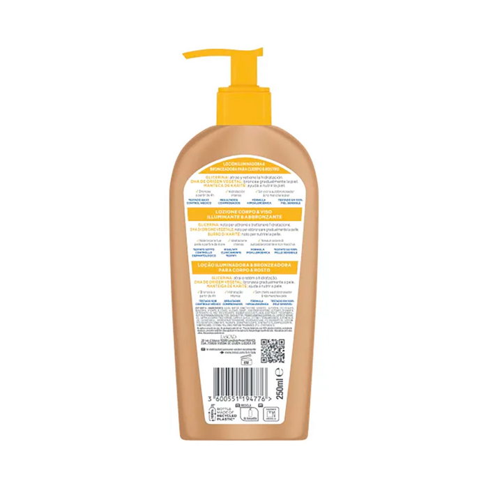 Mixa Lait Autobronzant Progressif Bright & Bronze Hydratation Peaux Sensibles 250 ml