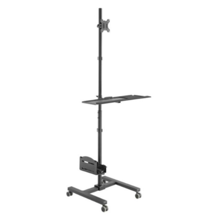 Equip Support au sol pour moniteur avec roues 17-32 pouces VESA 100x100, plateau clavier, mobile Equip Support au sol pour moniteur avec roues 17-32 pouces VESA 100x100, plateau clavier, mobile