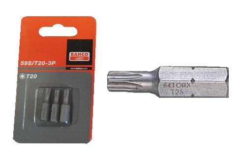 Bahco Pointe Torx 1/4 T20x25 mm (Pack de 3) Bahco Pointe Torx 1/4 T20x25 mm (Pack de 3)