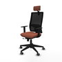 Piqueras Y Crespo Chaise de bureau Horna, mécanisme Sincro/Traslack, Marron/Noir