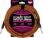 Ernieball Câble pour Instrument Tressé Jack-Jack SS 5,5 m - Orange / Noir