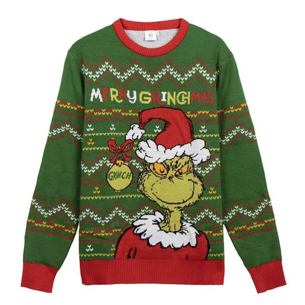 Cerdá Sweat à motifs The Grinch S - Jersey point de Noël - Vert Cerdá Sweat à motifs The Grinch S - Jersey point de Noël - Vert