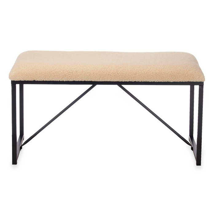 Gift Decor Banc Gift Decor Beige Métal Tissu 81 x 42 x 38 cm