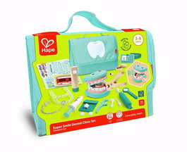Hape Maletín pequeo dentista playset - Kit de dentiste pour enfant, jouet éducatif pour 3 à 8 ans