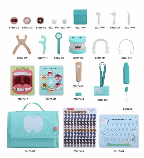 Hape Maletín pequeo dentista playset - Kit de dentiste pour enfant, jouet éducatif pour 3 à 8 ans