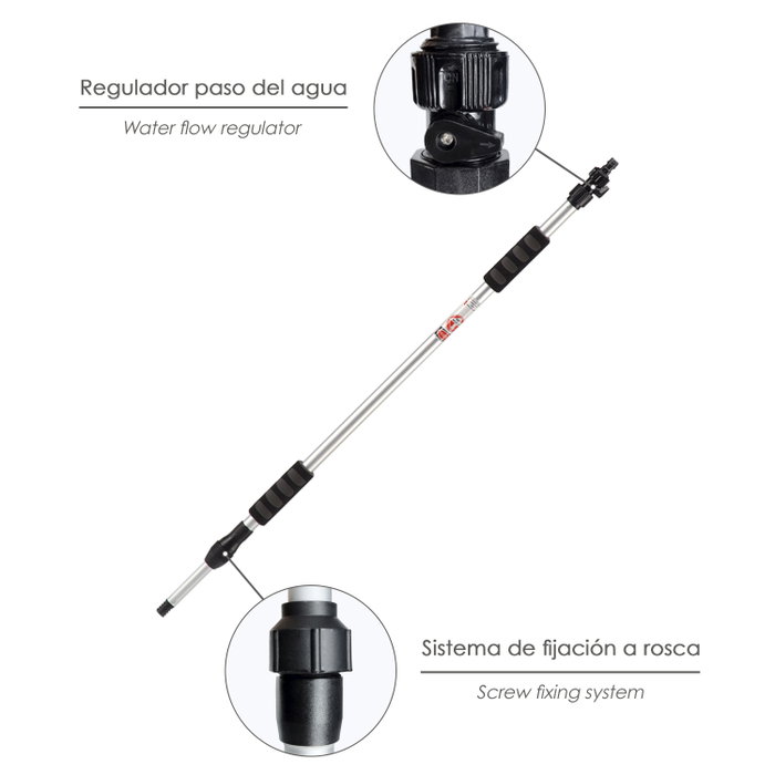 WOLFPACK LINEA PROFESIONAL Manche en aluminium extensible pour brosse lavacoches