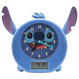 LEXIBOOK Reveil Educatif et Veilleuse Disney Stitch avec 18 Melodies, Contes, Lumieres et Entraineur du Sommeil - Version Anglaise