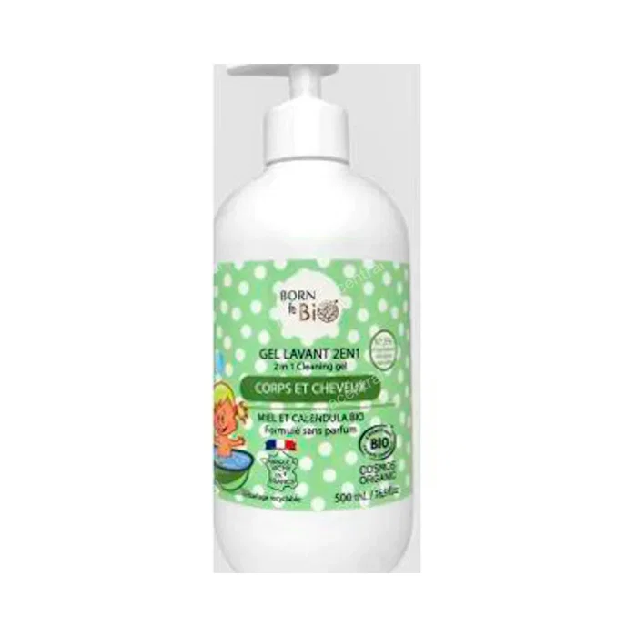 Born To Bio Gel Nettoyant Bébé Bio 500 ml – Sans Parfum, 2 en 1 Peau et Cheveux Born To Bio Gel Nettoyant Bébé Bio 500 ml – Sans Parfum, 2 en 1 Peau et Cheveux