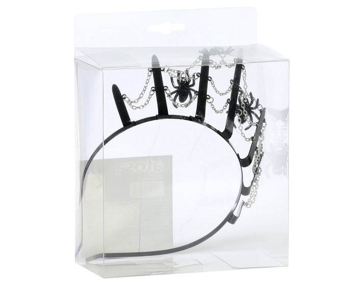 Cintillon noir avec araignées pour déguisement de sorcière Halloween Cintillon noir avec araignées pour déguisement de sorcière Halloween