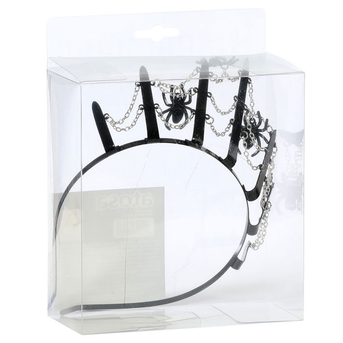 Cintillon noir avec araignées pour déguisement de sorcière Halloween