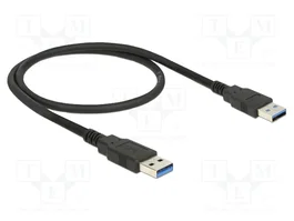 DELOCK Câble USB 2.0 de deux côtés, 0,5m, noir