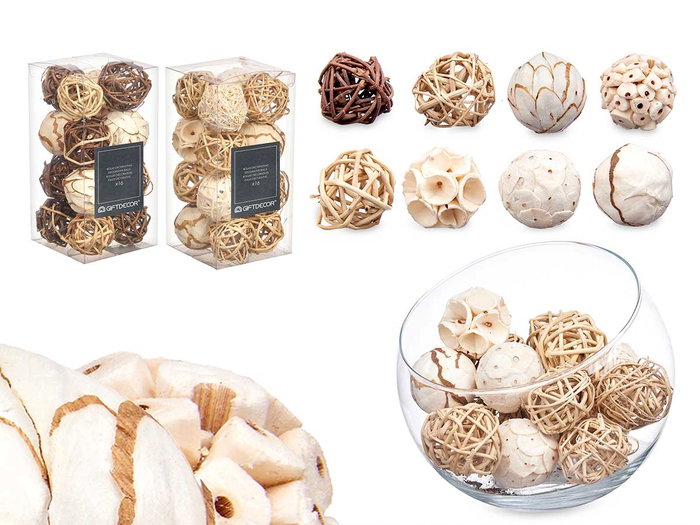 GIFTDECOR Set de 16 petites boules de 2 modèles assortis GIFTDECOR Set de 16 petites boules de 2 modèles assortis