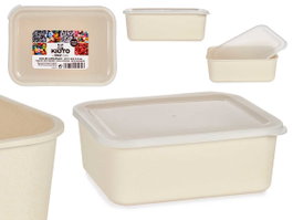 ARTE REGAL Récipient GRD Bambou Naturel avec Couvercle Plastique Jaune