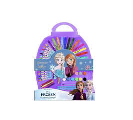 Cerdá - Set de papeterie à colorier Disney Frozen, 50 pièces, boîte rangement lilas, 41 x 58 x 3 cm
