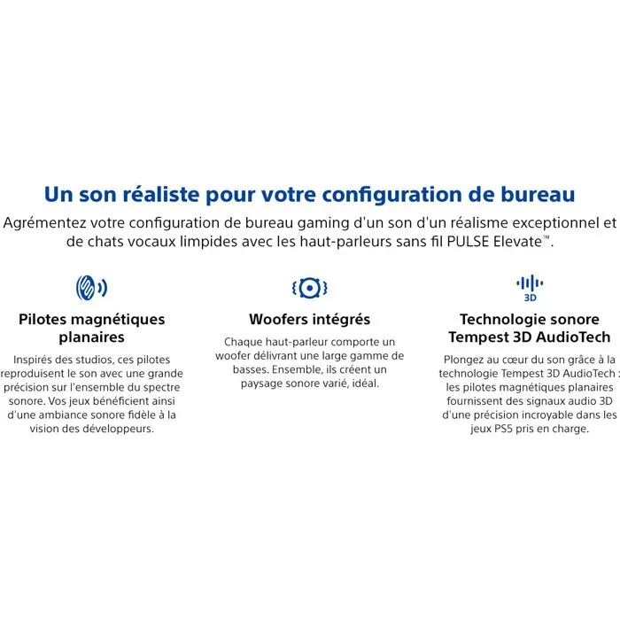 Sony Computer Entertainment Haut-parleurs PS5 sans fil PULSE Elevate Sony Computer Entertainment Haut-parleurs PS5 sans fil PULSE Elevate