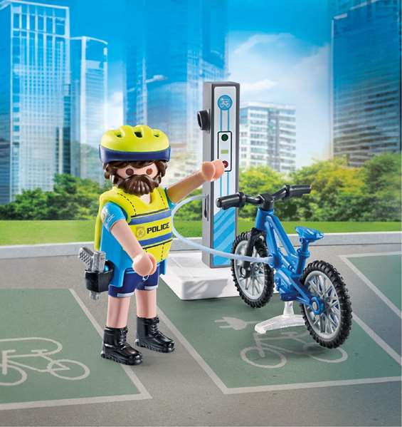 Playmobil City Action - Figure Patrouille en Bicicleta - Boîte FR/ES/PT/EN