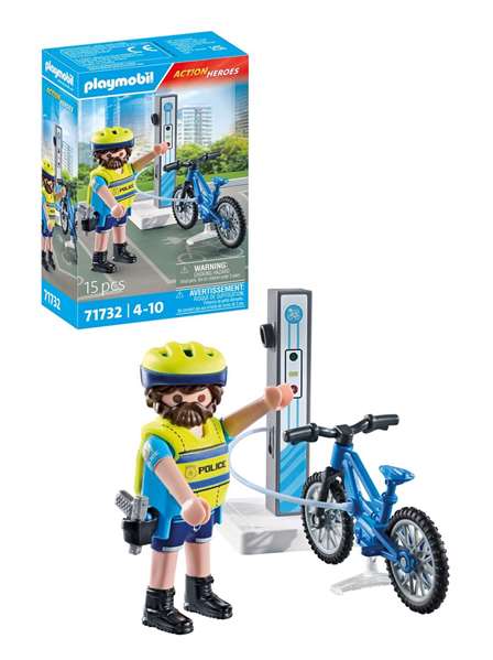 Playmobil City Action - Figure Patrouille en Bicicleta - Boîte FR/ES/PT/EN