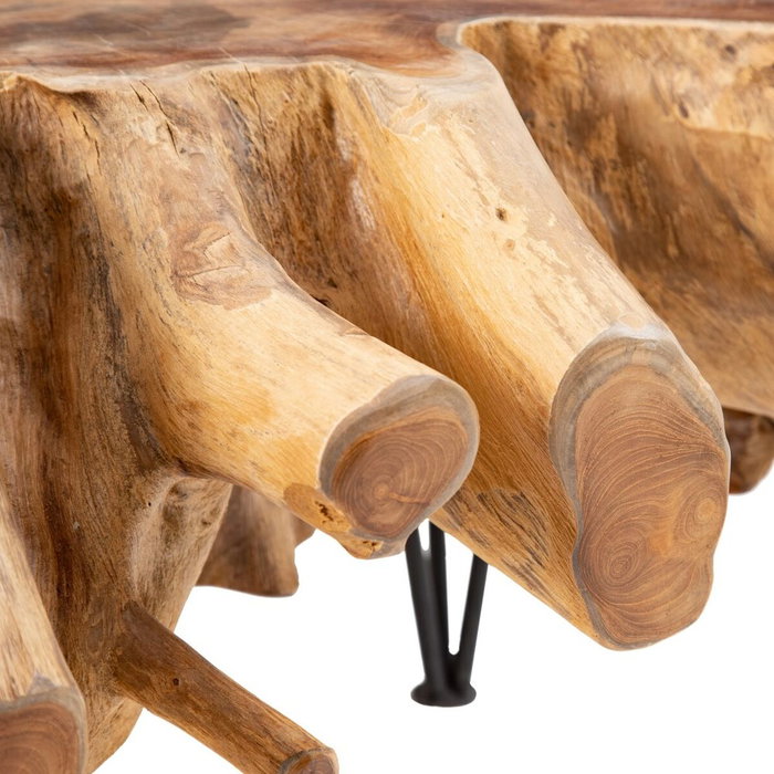 BigBuy Home Table Basse Noir Naturel 80 x 80 x 45 cm