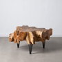 BigBuy Home Table Basse Noir Naturel 80 x 80 x 45 cm