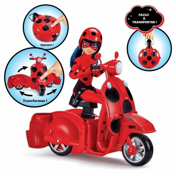 Bandai Scooter Miraculous Switch'n go avec poupée articulée Ladybug Lucky Charm 26 cm
